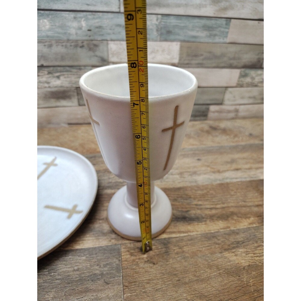 Vintage MCM Marshall Studios Jane & Gordon Martz Pottery Plate Goblet Communion - Picture 11 of 13